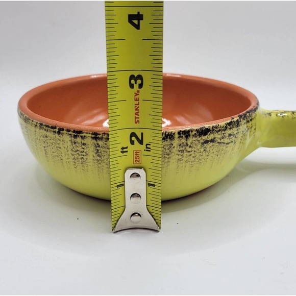 De Silva Yellow Terracotta Handled 5.5" Soup Casserole Crock Made in Italy - Picture 11 of 11